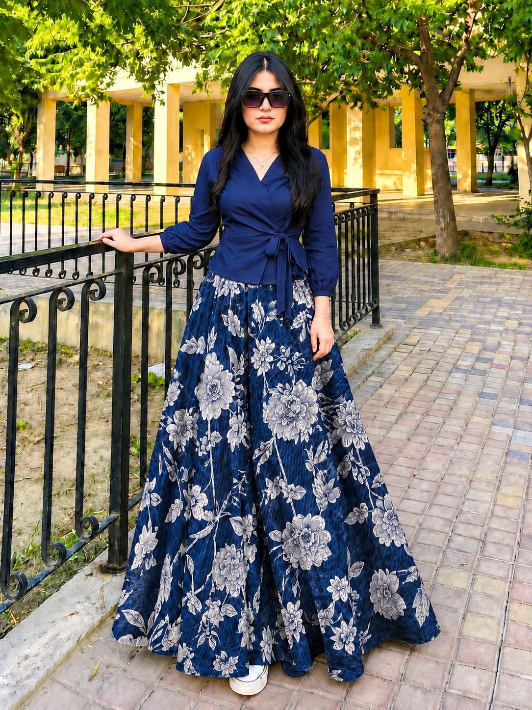 Wrap Blue Skirt Tops - Image 2